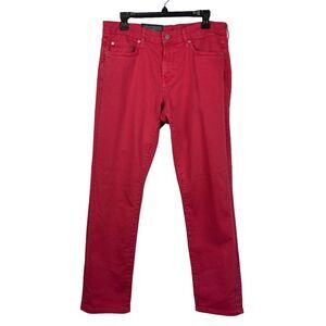 NEW Vineyard Vines‎ 36x32 Cotton Stretch 5-Pocket Pants Denim Jeans Red Zip